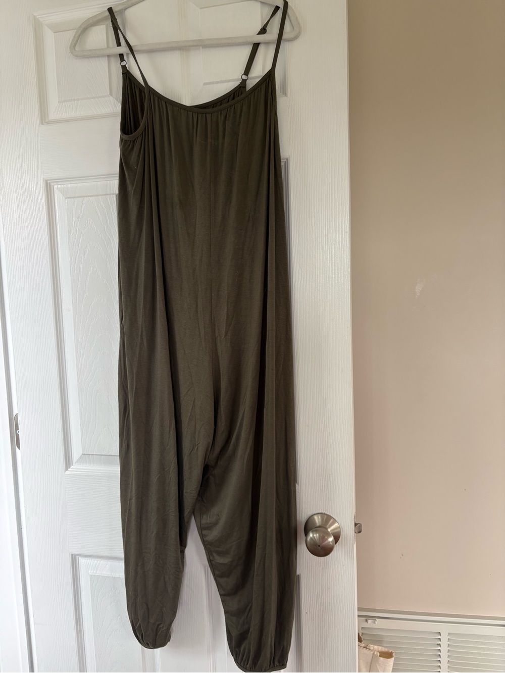 Mustard Seed Olive Green Spaghetti Strap Jumpsuit